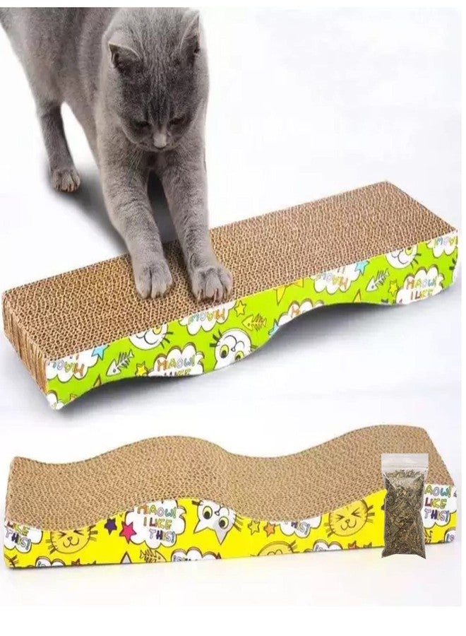 PETLICIOUS & MORE لعبة خدش القطط من الورق المقوى من بيتليشوس آند مور (21 بوصة × 44 بوصة × 4 بوصات) + ألعاب النعناع البري (مجموعة من قطعتين) - Image 2